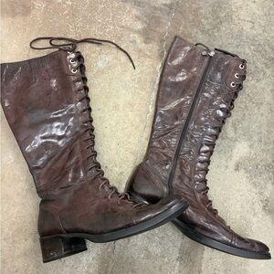 Rockport Brown Lace-Up Knee-High Boots